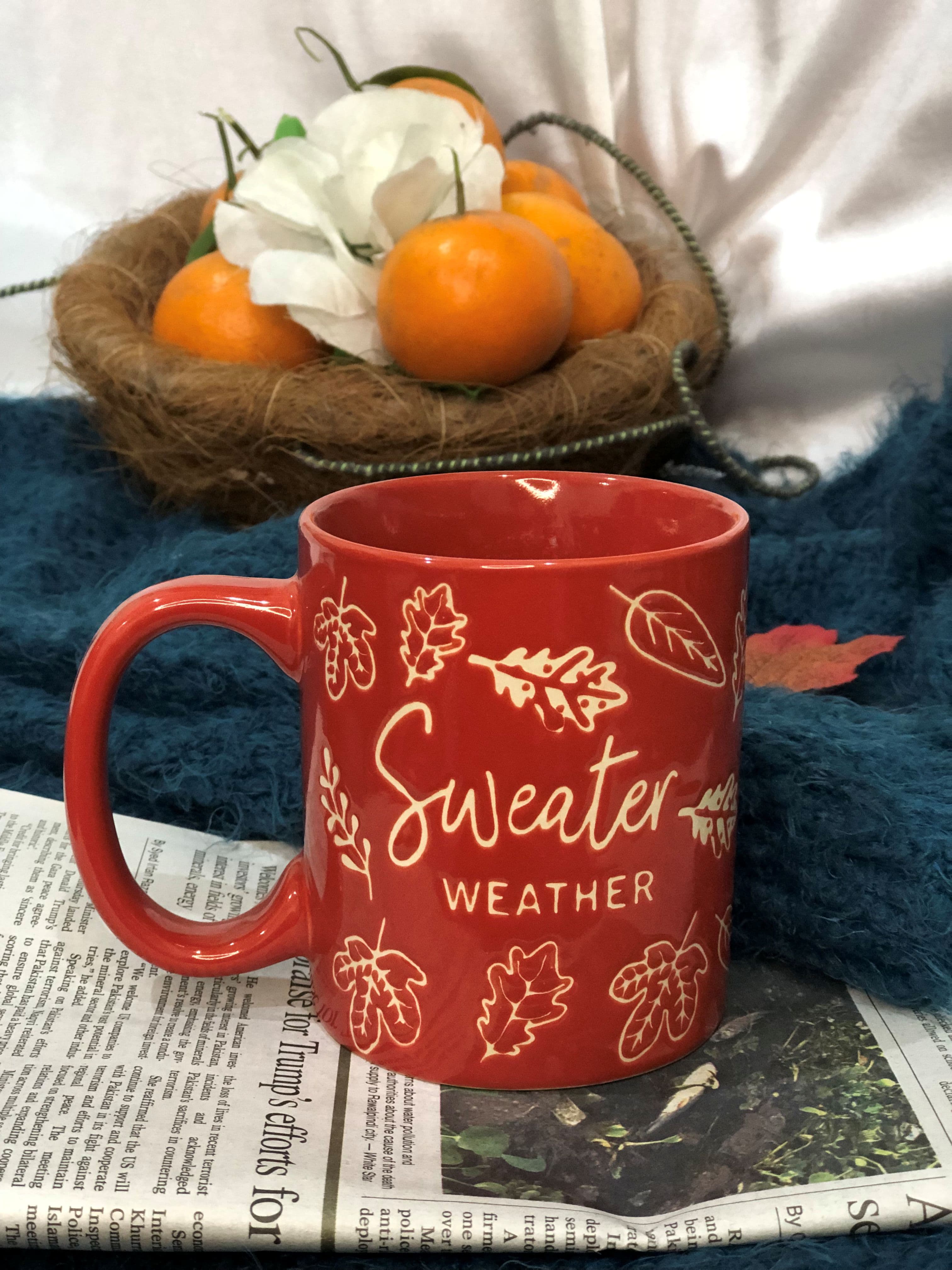 Custom 🍁 “Sweater Weather” Cozy Autumn Mug Mug - Lyrical Sip